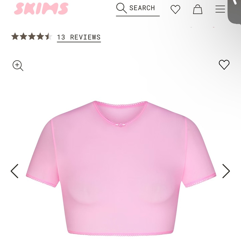 nwt skims fits everybody super cropped t shirt in bubble gum - sold out